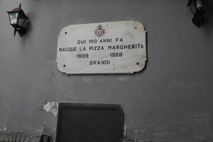 Birthplace of the Pizza Margherita Plaque in Naples, Italy