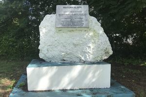 First International Flight Stone and Plaque in Bridgetown, Barbados