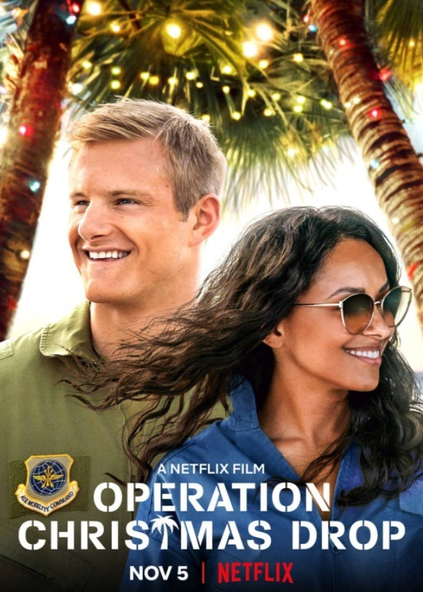Operation Christmas Drop movie poster featuring Kat Graham and Alexander Ludwig.