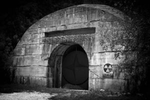 Entrance to one of the fallout shelters