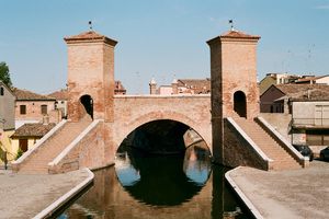 Ponte dei Trepponti (Trepponti Bridge) in Comacchio, Italy