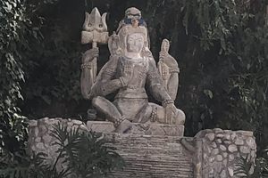 Shiva Statue in Shankharapur, Nepal