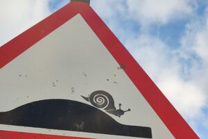 Lerwick Public Sign Snail in Lerwick, Scotland