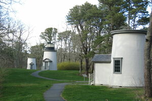 Three Sisters Lighthouses in Eastham, Massachusetts