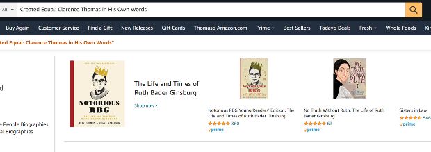 Created Equal Amazon search RBG 