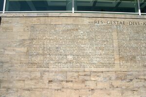 ‘Res Gestae Divi Augusti’ (‘The Deeds of the Divine Augustus’) in Rome, Italy