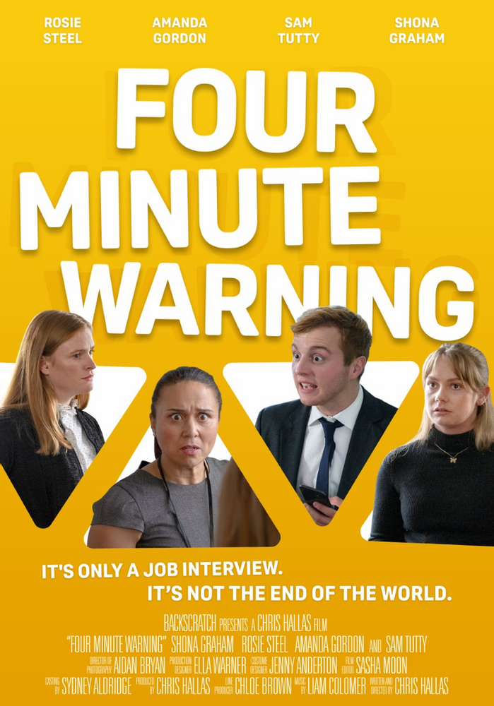 Poster for Four Minute Warning showing protagonists.