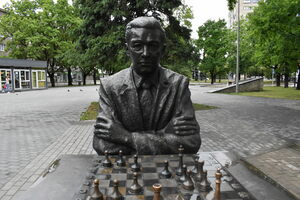 Monument to Paul Keres in Narva, Estonia