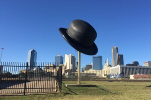 Bowler Hat Sculpture in Dallas, Texas