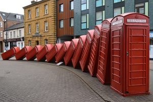 The "Out of Order" public art installation by David Mach.